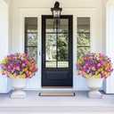 Yastouay 12 Bundles Artificial Flowers for Outdoors, UV Resistant Artificial Outdoor Flowers No Fade Fake Outdoor Flowers Plants for Garden Porch Window Box Farmhouse Pot Planters Decor (Multi ColorA)