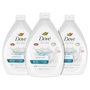 Dove Antibacterial Hand Wash Care & Protect Pack of 3 Protects Skin from Dryness, Moisturizers More Than The Leading Ordinary Hand Soap, 34 oz