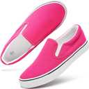 Women's Slip on Shoes Canvas Sneakers Loafers Non Slip Shoes Low Top Casual Shoes (Rose Red.US10)