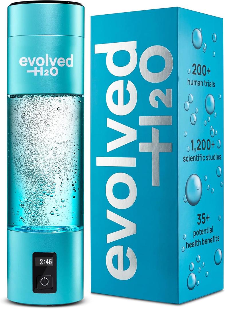 Certified Hydrogen Water Bottle Generator I 6200 PPB Portable Ionizer I SPE PEM Electrolysis I Rechargeable I Aussie Owned I Enhance Hydration & Wellness I 270ml/9.13oz (Blue)