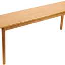 Entryway Bench, Solid Wood Dining Bench, Midcentury End of Bed Bench w/Rounded Corner, Outdoor Bench w/Robust Construction, Bedroom Bench, 10.24" W x 17.72" H（Natural 47.2inches）