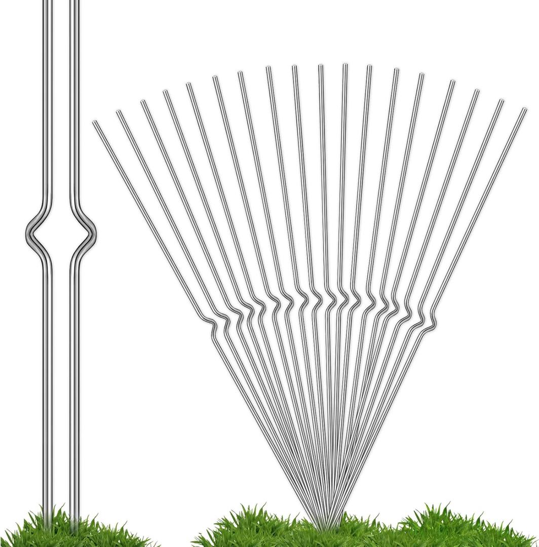 Pack of 24 Galvanized Steel Metal Yard Sign Stakes 14 inch for Corrugated Plastic Signs Halloween Tombstone Christmas Thanksgiving Yard Signs Holder