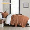 HORIMOTE HOME Burnt Orange Queen Size Quilt Set - Soft Microfiber Bedspread with 2 Shams, Lightweight & All-Season Geometric Coverlet for Cozy Bedding, Full/Queen