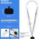 Phone Lanyard Crossbody Detchable Phone Strap 3 in 1 Adjustable Anti Theft Universal Cell Phone Lanyard for Men & Women, ID Holder, Phone Accessories Travel Essentials, Grey