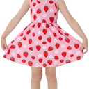 PATPAT Toddler Kid Girls Summer Dress Sleeveless Bow Shoulder Sling Dress Swing Sundress, Size 3Y