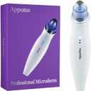 Microdermabrasion Machine - Appolus Premium Diamond Microdermabrasion Device Tool for Flawless Glowing Skin - Blackheads Remover - 2 Diamond Tips - 5 Heads (White - Anti Aging Device)