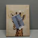 Framed Giraffe Canvas Wall Art Funny Giraffe with Yellow Flowers Print on Canvas Picture Cute animal Posters Retro Framed Artwork for Girls Boys' Bathroom Bedroom Home Decorations-12 x16