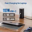 160W Fast Charging Station, TenTrend Power Strip Tower Surge Protector with 3 AC Outlets & 8 USB Ports (4 USB-C), 5 FT Flat Plug Extension Cord with Multiple Outlets for Home Office