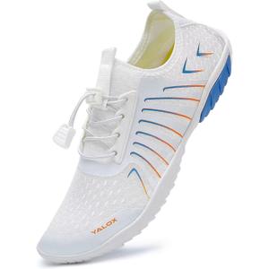 YALOX Water Shoes Men's Women's Swim Shoes Outdoor Beach Barefoot Quick-Dry Aqua Pool Socks Swimming Yoga Surfing Exercise, size 48, A03-white