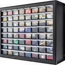 IRIS USA Bead Organizer Drawers, 64-Drawer, Screw Tool Electronics Hardware Nuts and Bolts Plastic Garage Storage Cabinet Bin, Stackable Craft Supply Building Bricks Sorter Teacher Tool Box, Black