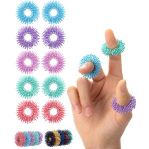 Mr. Pen Spiky Sensory Rings, 10 Pack, Pastel Colors, Stress Relief Fidget Sensory Toys, Fidget Rings, Fidget Ring for Anxiety, Stress Relief Rings, Massager for Fidget ADHD Autism