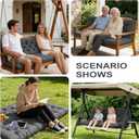 2 x Porch Swing Cushions,Outdoor Cushions 3 Seater Replacement with Backrest, Waterproof Thickened Bench Cushion with Ties for Porch, Patio,Outdoor, Backyard and Garden (Dark Gray 40 * 40 in)