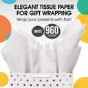 Crown Display White Tissue Paper for Gift Bags White Tissue Paper Bulk 17 GSM - 960 Sheets 15" X 20" 10lb Newsprint for Packing, Birthday Gift Box Filler, Packing Supplies for Moving Supplies