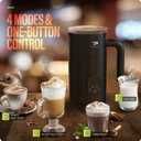 Milk Frother and Steamer 4 in 1 Automatic Coffee Steamer Frother, 11.8OZ / 350ML Warm and Cold Foam Frother for Coffee,Latte, Cappuccino, Macchiato, Hot Chocolate (Black)