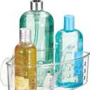 iDesign Plastic Suction Cup Corner Shower Basket for Bathroom Storage - Clear - Made in USA
