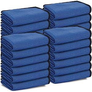 6 Moving Packing Blankets 80 x 72 Inches (35 lb/dz) Heavy Duty Moving Pads for Protecting Furniture Professional Quilted Shipping Furniture Pads (Blue 6PCS)
