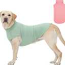 ROZKITCH 2 Pack Cooling Dog Shirt, Breathable Sun Protection T-Shirts, Pet Summer Vest, Quick Dry Dog Summer Clothes Beach Hiking Wailking for Large Dogs Boy Girl Green&Pink 2XL