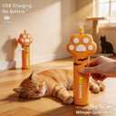 Cat Fetch Toy Launcher with 10 Soft & Flexible Discs, Cat Toys for Indoor Cats, LED Glowing Launcher, Electric Interactive Kitten Toy for Hunting & Exercise, USB Rechargeable