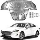 Steel Engine Splash Shield Fit for Hyundai Sonata 2020 2021 2022 2023 Front Skid Plate Heavy-Duty Lower Engine Cover Guard Fit for Sonata Engine Shield w/Screw Hardware (Grey Silver)