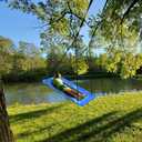 Trekassy 60" Extra Large Rectangle Tree Swing - Heavy Duty 700lb Capacity, Waterproof Platform for Kids & Adults with Complete Installation Kit & 2 Tree Straps - Blue (Patented)