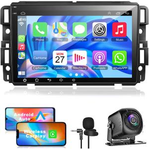 Car Stereo Radio Android 12 for Chevy Silverado GMC Sierra Buick Enclave 2007-2012, 8"IPS Touch Screen Car Radio Build-in GPS Wireless CarPlay/Wired Android Auto, 2G+32G, Backup Camera/DSP/SWC