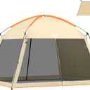 CAMPROS CP Screen House Room with 1 Pc Removal Wind/Sun Panel Canopy Tent Camping Tent Screen Shelter Gazebos for Patios Outdoor Camping Activities, 12'X12'X92in(H) - Beige