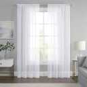 Eclipse Livia Sheer Rod Pocket 59 x 84 Curtain Panel in White