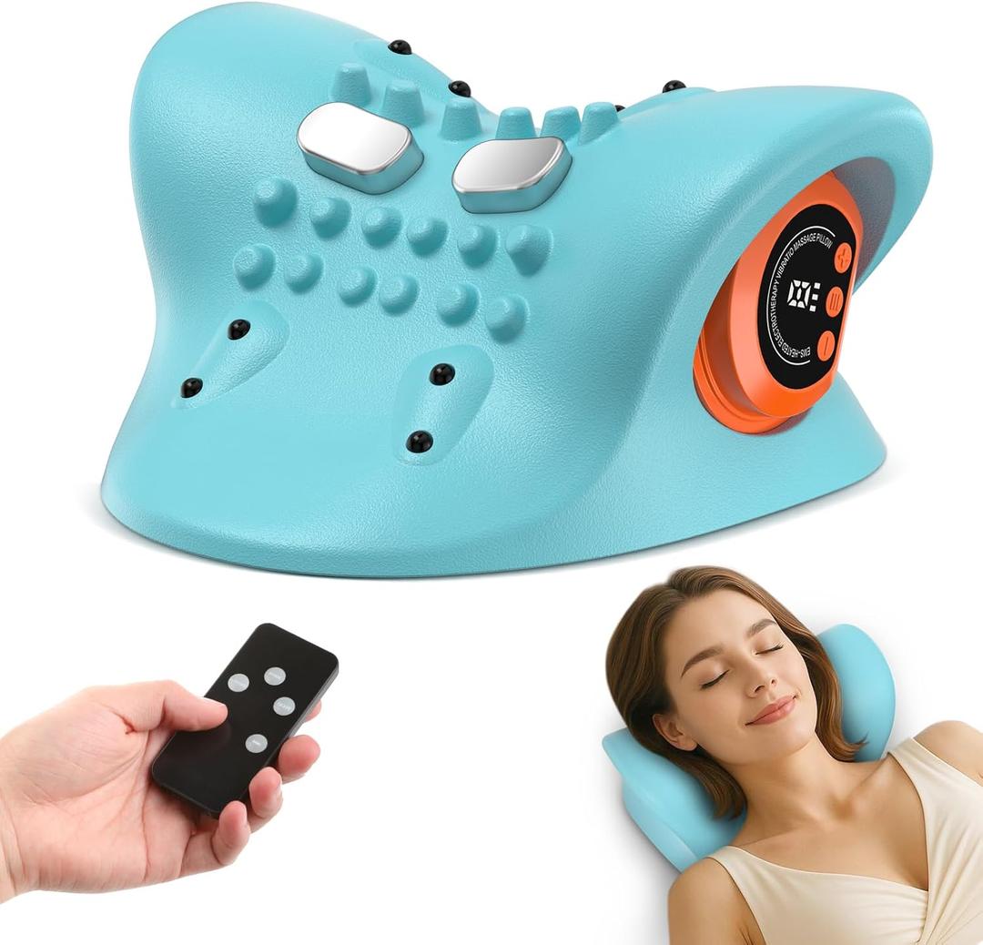 Neck Massager 2025 New Upgrade 3 in 1 Portable Massager with Heat &Comfortable StretchingAdjustable Intensity for Neck & Shoulder Relaxation at Home, Office, Travel