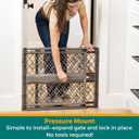 MYPET North States Paws Portable Pet Gate: 26-40" Wide. Pressure Mount. No Tools Needed. Made in USA, 23" Tall, Expandable, Durable Dog Gates for Doorways, Fieldstone Gray