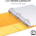 Samsill Economy 3 Ring Binder Organizer, 1.5 Inch Round Ring Binder, Customizable Clear View Cover, Yellow Binder