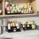 RCHYFEED Spice Rack Organizer for Cabinet, Set of 2 Metal 3 Tier Spice Rack 11.8"-22.8" Expandable Display Risers, Seasoning Organizer for Kitchen, Cabinet, Countertop, Pantry Spice Organizer