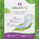 Organyc 100% Organic Cotton Inside and Out Incontinence Pads for Bladder Leaks, FSA/HSA Eligible, Maximum Flow, 16 Count