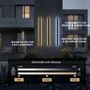 Modern Linear Outdoor Wall Lights, 47" LED Exterior Wall Sconce for Porch & Garage, IP65 Waterproof Architectural Facade Lighting, 3CCT Dimmable Matte Black Fixture for Front Door Entryway