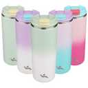 Tumbler with Lid, 16 oz Travel Coffee Mug Double Wall Vacuum Stainless Steel Thermal Metal Cup Insulated Water Bottle,GreenWhite