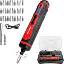 Electric Screwdriver, 4V Power Cordless Screwdriver Rechargeable Set with Li-ion Battery, 31 Bits&Extension Rod, 3 LED, 3 Adjustable Torque, Magnetic Hex Chuck, Mini Electric Screwdriver Kit