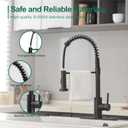 VOTON Black Kitchen Faucet with Pull Down Sprayer Pull Out Kitchen Sink Faucet Stainless Steel Commercial Spring Farmhouse faucets for Kichen Sink Camper Laundry Utility Rv Bar Sink Faucet, Black