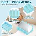 Silicone Soap Dish for Bar Soap Holder for Shower Bathroom Self Draining Waterfall Drying Tray Keep Soap Bars Dry Clean & Easy Cleaning (Sky Blue,2)