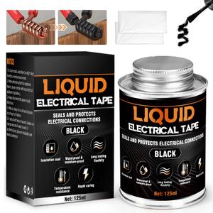 Liquid Electrical Tape - Waterproofing Insulating Electrical Glue, Quick-Drying Wire Glue, Temperature Resistant, Used for Outdoor Indoor Wires, Electronic Components & Electrical Equipment (125ml)