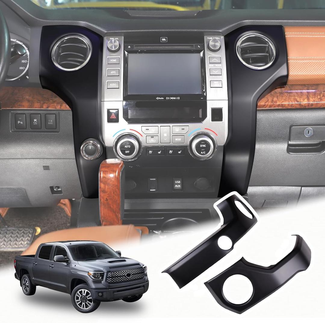 LLKUANG ABS Center Console air Conditioning air Outlet Decoration Frame Cover Trim for Toyota Tundra 2014-2020 Modification Accessories (Matt Black)