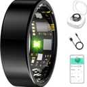 Smart Ring for Women & Men, Fitness Tracker with Heart Rate, Blood Oxygen, Blood Pressure, Sleep Monitoring, Step Counting, IP68 Waterproof for iPhone and Android Black 14