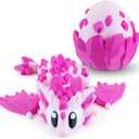 3D Printed Dragon with Egg, Cool Stuff Fun Gifts, Fidget Toy for Adults Teens Boy Home Decor Easter Basket Stuffers, Pink