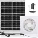 Solar Fan for Chicken Coop,25W Solar Panel+8" High Speed Solar Exhaust Fan with Bracket,Solar Fan with Power Adapter,Waterproof Solar Powered Fan for Chicken Coop,Greenhouse,Shed(White)