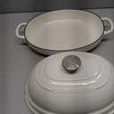 Enameled Oval Cast Iron Dutch Oven Pot with Lid, Bread Dutch Oven for Sourdough Bread Baking, Dutch Oven Bread, Bread Oven, 6QT, White