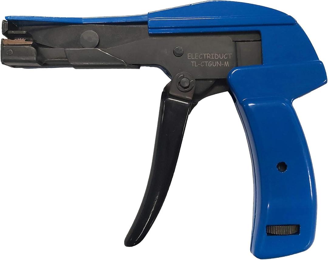 Electriduct Cable Tie Gun Zip Tie Cutting and Fastening Tool with Adjustable Tension for Nylon Cable Ties with Flush Cut