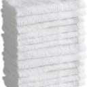 100% Cotton - Wash Cloth Set - Pack of 12, Flannel Face Cloths, Highly Absorbent and Soft Feel Fingertip Towels, White Color (12x12) (12x12 (Pack of 12), White (12x12)")