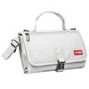 Premium Portable Diaper Changing Pad  Extra-Thick Cushioned Travel Mat with Wipes Pocket  Waterproof, Easy to Clean, Gift-Ready (Cloud Gray)