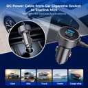 Starlink Mini Cable, 3 in 1 Starlink Mini Car Charger DC Power Cable+ Cigarette Lighter Adapter 12V-48V with Digital Display, Durable USB C PD 40W and USB A 35W Ports for Trucks and Cars (13.1FT)