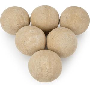 Stanbroil Ceramic Fire Balls - 5 Round Fire Stones for Fire Pit Fire Bowl and Fireplace - Set of 6, Beige