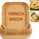 BYKITCHEN Large Air Fryer Liners, 10 Inch Square Air Fryer Liners, XL Airfryer Parchment Paper, Compatible with Corsori, Power XL, Gourmia Airfryer and More (Set of 50)