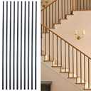 10 Pcs Round Balusters 5/8" Staircase Balusters Stair Spindles Round Iron Balusters Hollow for Indoor Stairs 44inch (Matt Black)
